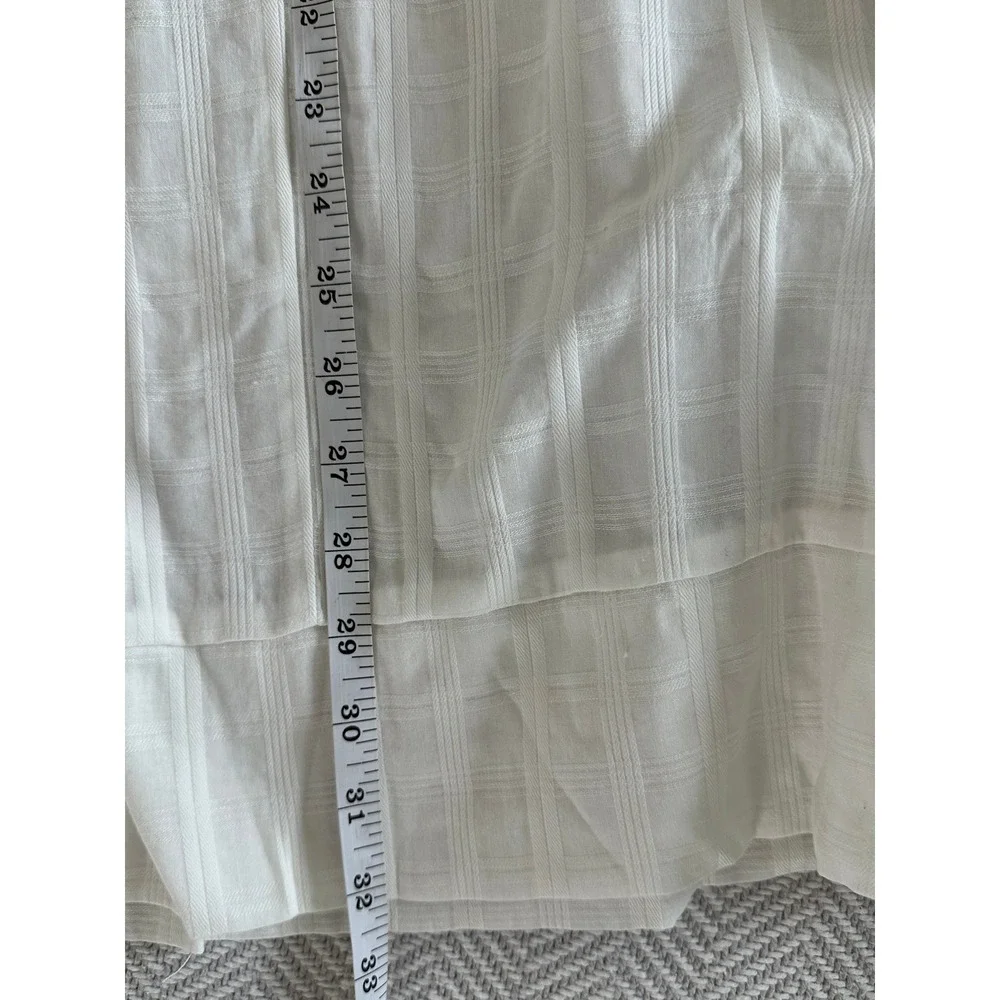 Pomander Place White Windowpane PlaidShift Dress XS Mini Tunic‎ 3/4 Sleeve
